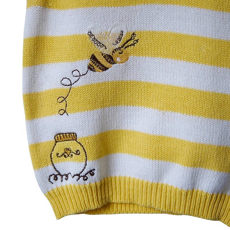 Powell Craft Bumble Bee Knitted Baby's Tank Top detail
