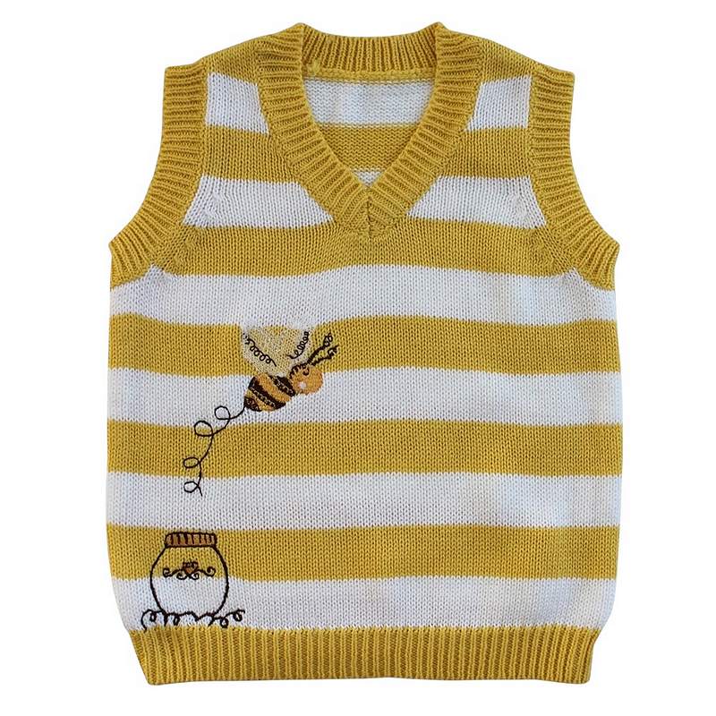 Powell Craft Bumble Bee Knitted Baby's Tank Top front