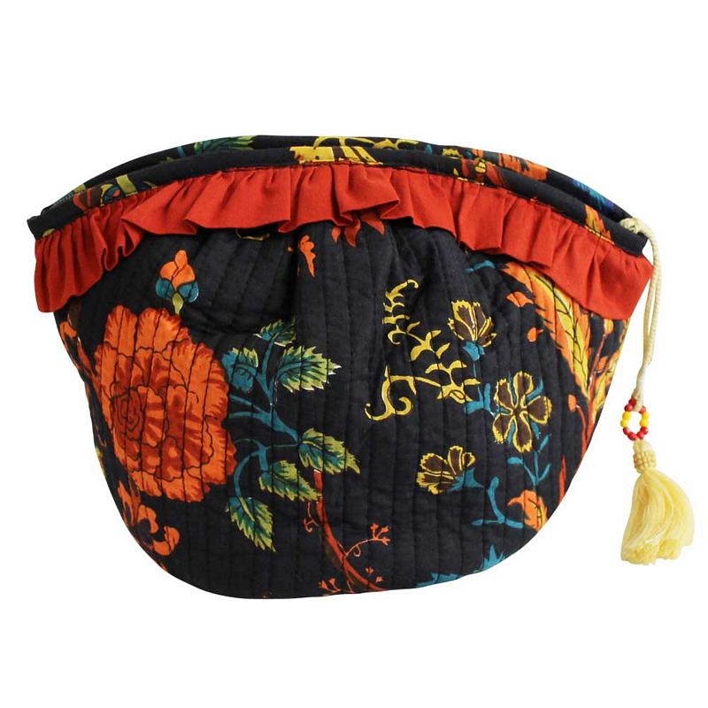 Powell Craft Burnt Orange Print Balloon Wash Bag QWBB424 front