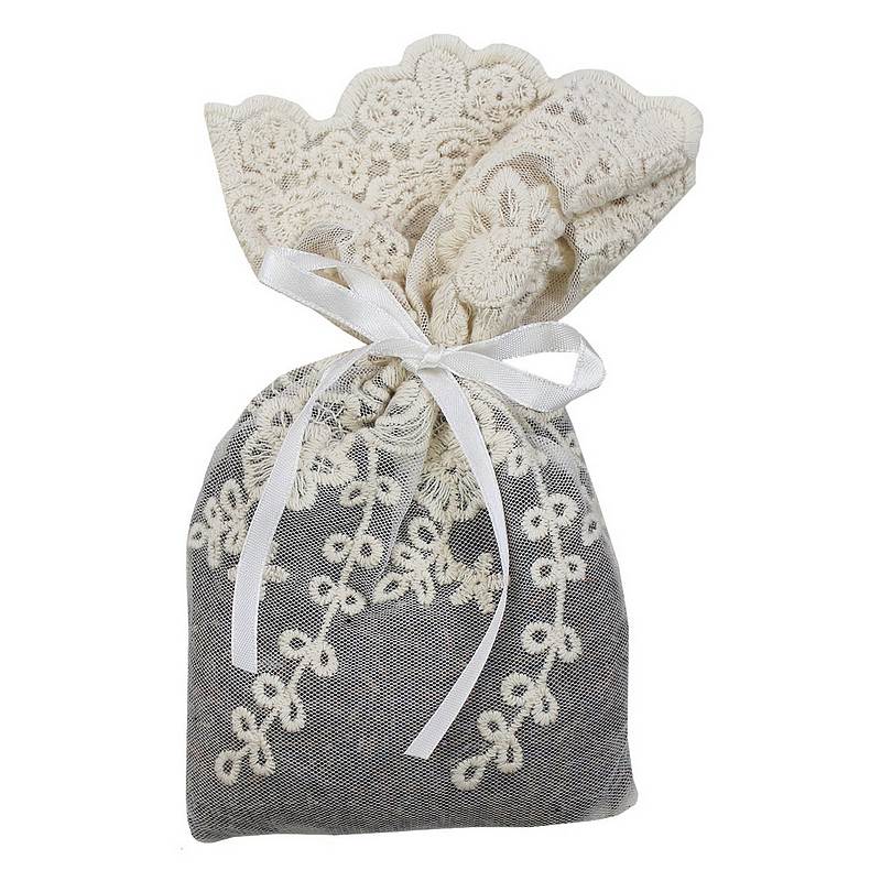 Powell Craft Cream Lace Embroidered Voile Sachet Potpourri LS30 front