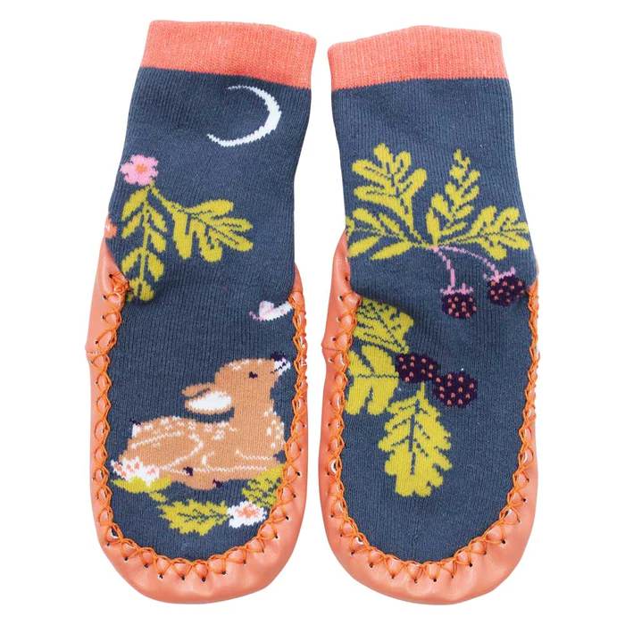 Powell Craft Enchanted Forest Cosy Slipper Socks Moccasins HKEFM front