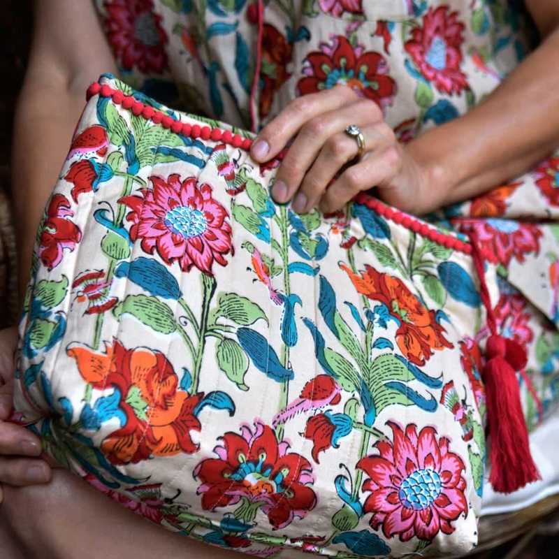 Powell Craft Floral Garden Large Wash Bag QWB418 lifestyle