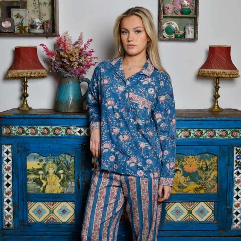 Powell Craft Inky Blue, Pink & Green and Stripy Pyjamas SN457 model