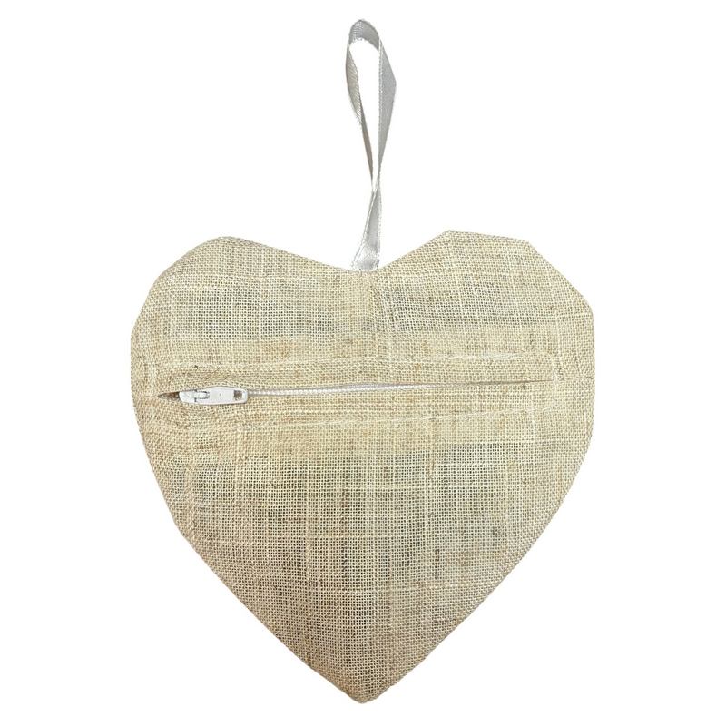 Powell Craft Linen Heart Sachet White Floral Embroidery Lavender LS28 rear