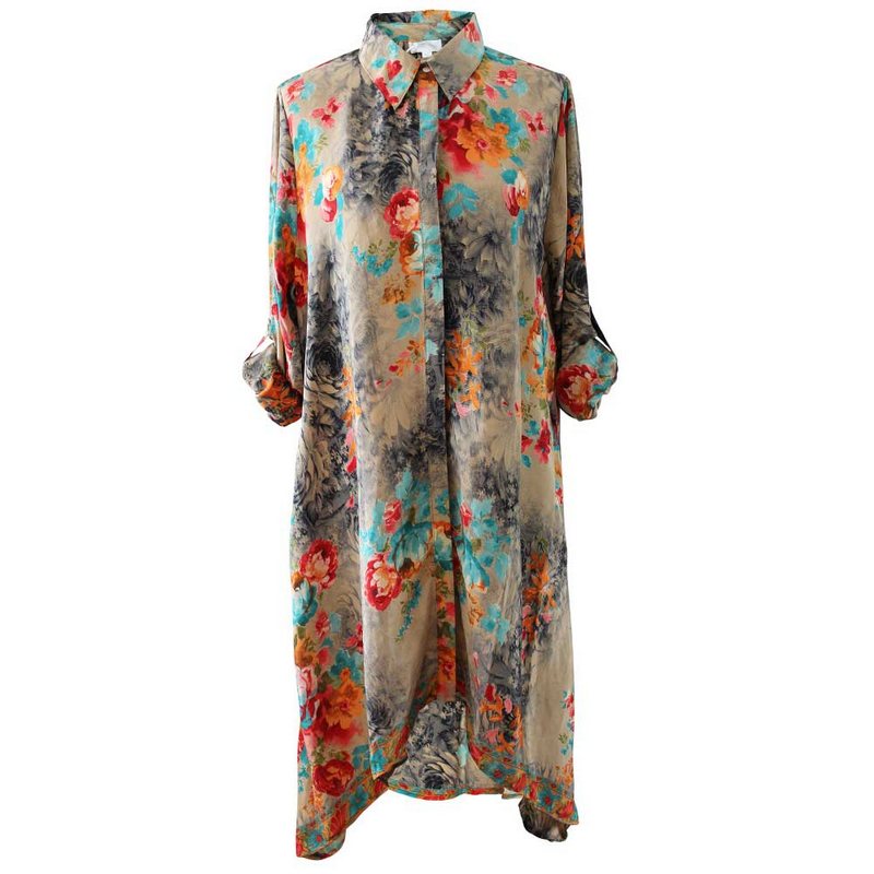 Powell Craft Luna Shirt Dress Floral One Size NSDQ728 front