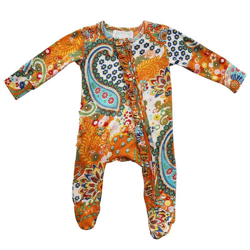 Powell Craft Orange Paisley Jumpsuit With Zip JS412 front