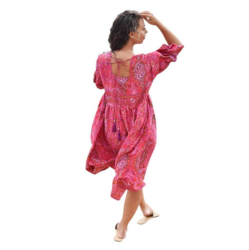 Phoebe Paisley Print Baby Doll Dress One Size