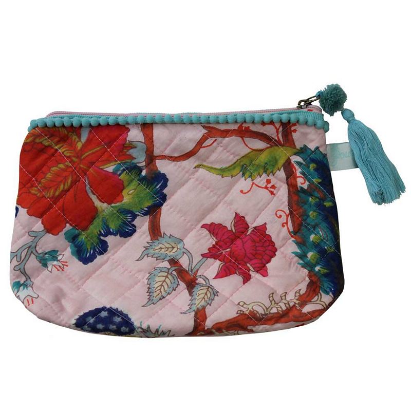 Powell Craft Pink Exotic Flower Make Up Bag QMB17 main