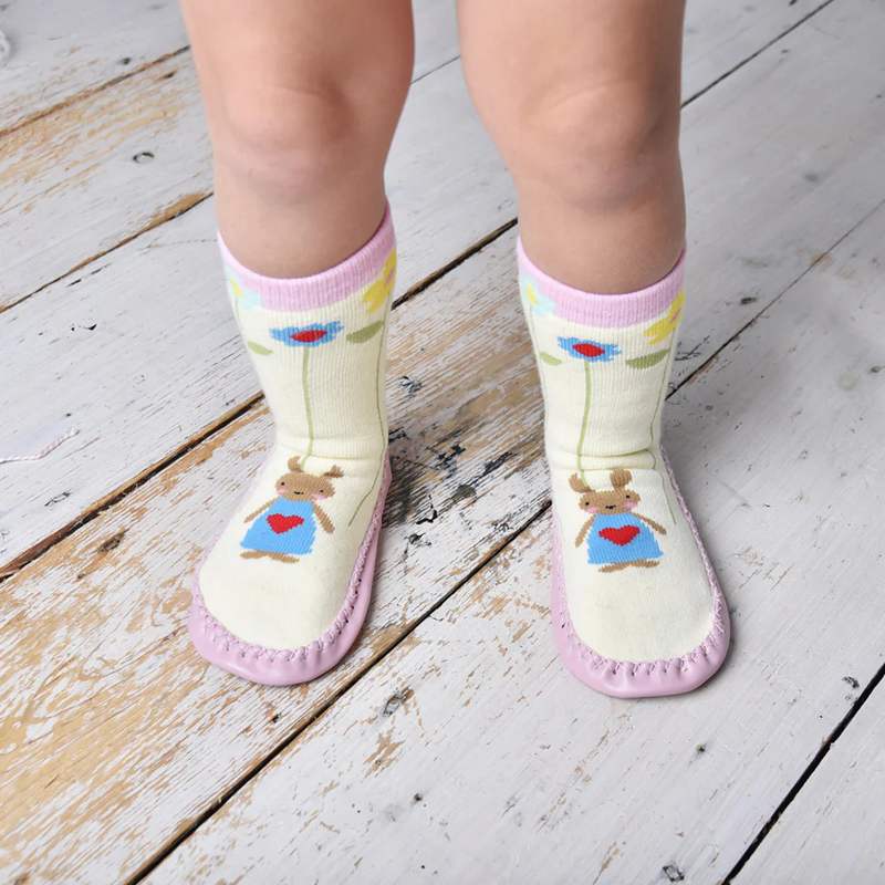 Powell Craft Rabbit Cosy Slipper Socks Moccasins HKRAM model