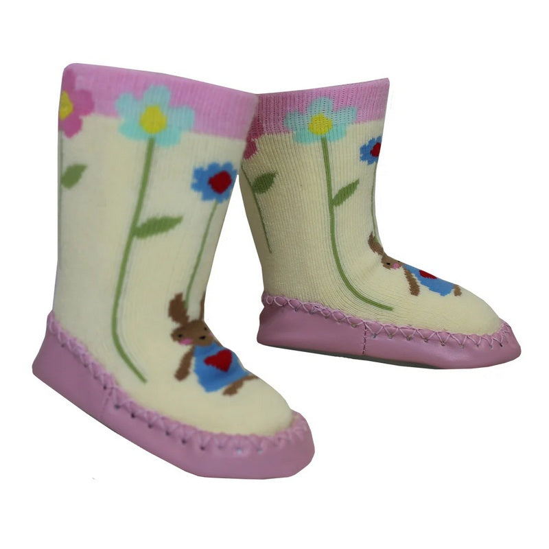 Powell Craft Rabbit Cosy Slipper Socks Moccasins HKRAM side