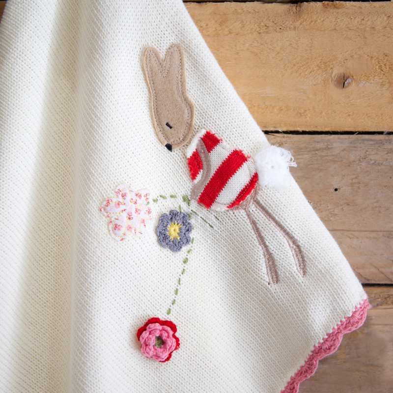 Powell Craft Rabbit Pram Blanket HKR0 lifestyle