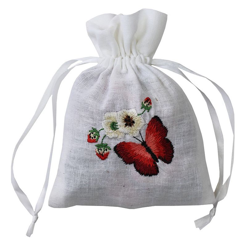 Powell Craft Red Butterfly Embroidered Sachet Potpourri LS26 front
