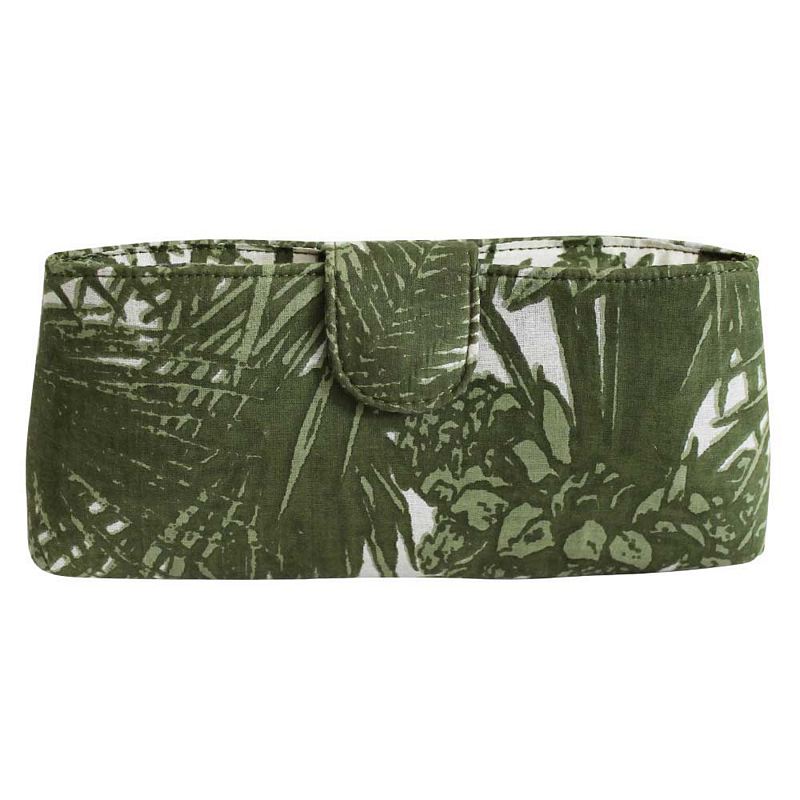 Powell Craft Tropical Green Fern Print Padded Glasses Case GC425 front