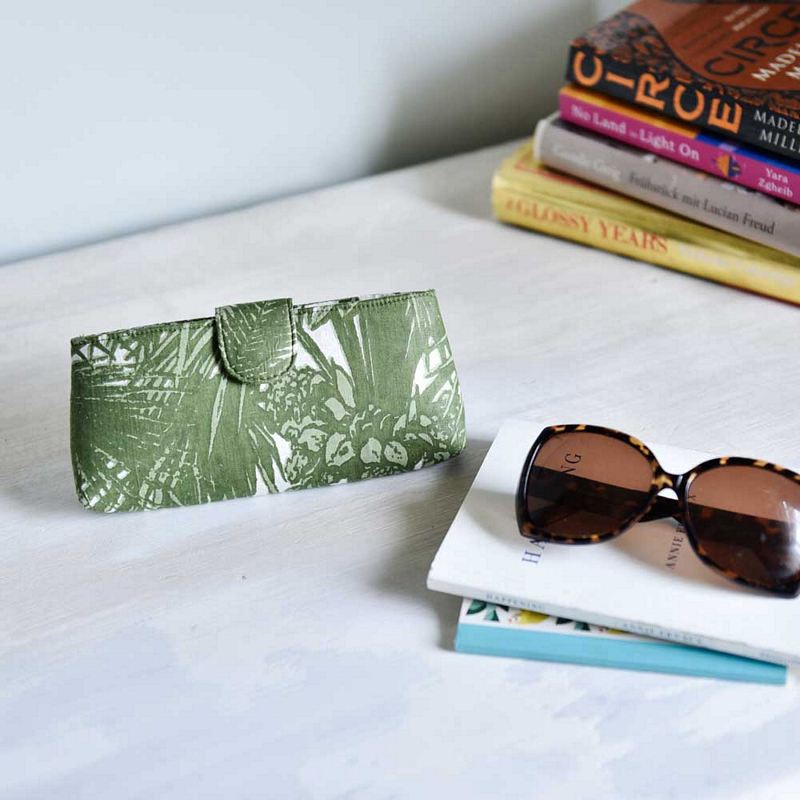 Powell Craft Tropical Green Fern Print Padded Glasses Case GC425 lifestyle
