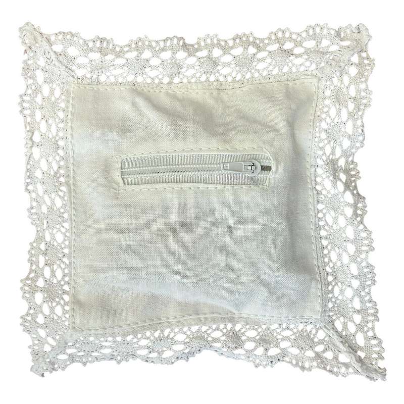Powell Craft White Cotton Lace Edged Square Sachet Potpourri EL7 rear