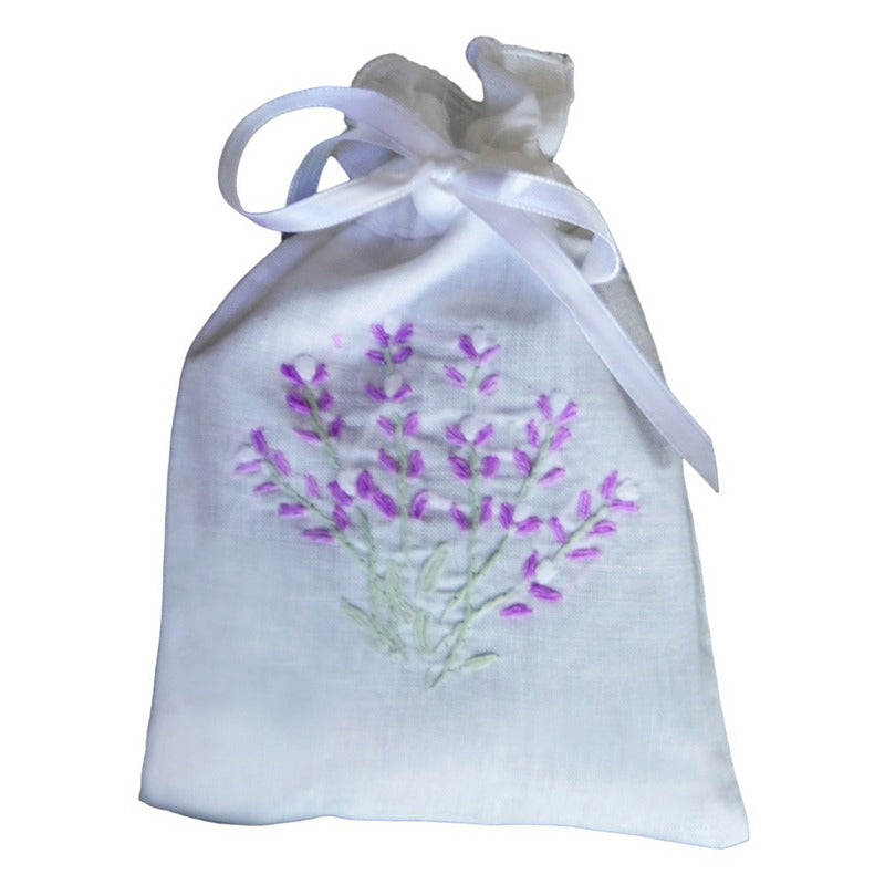 Powell Craft White Sachet Embroidered Lavender LS1 main