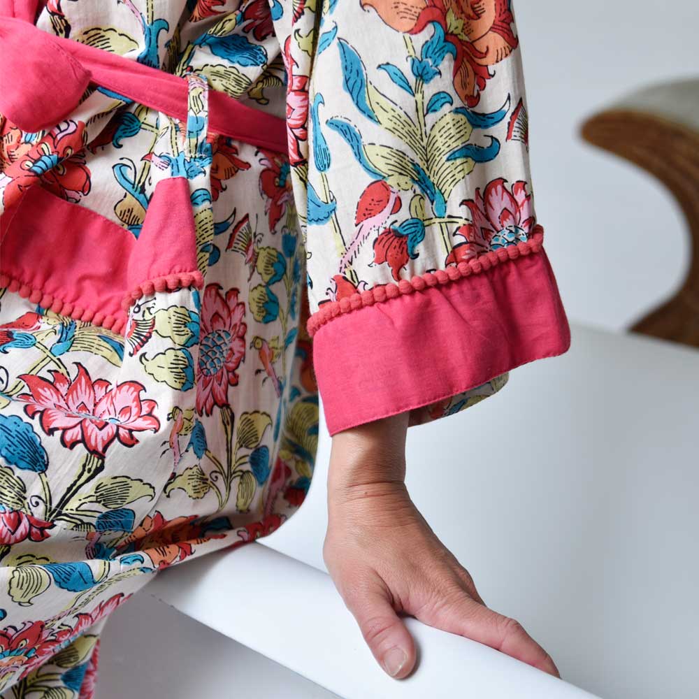 Powell Craft Floral Garden Dressing Gown DG418 model