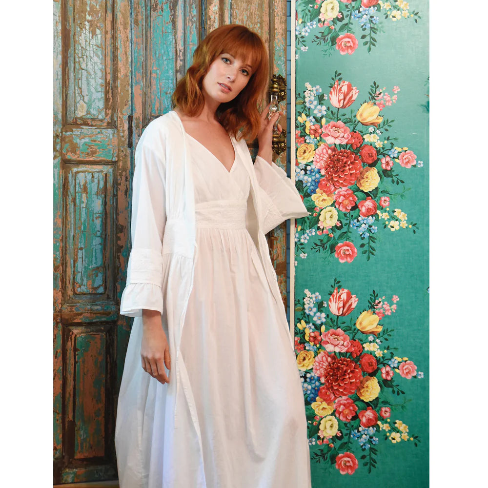 Powell Craft Henrietta Dressing Gown Frill Cuffs SN-279DG model