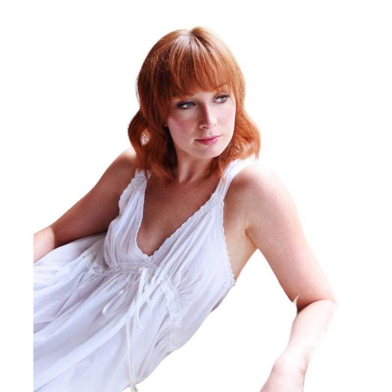 Powell Craft Joanna Ladies White Nightdress SN206 on model main