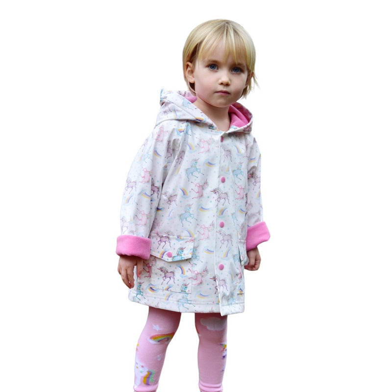Powell Craft Unicorn Print Rain Mac RMUN on girl main