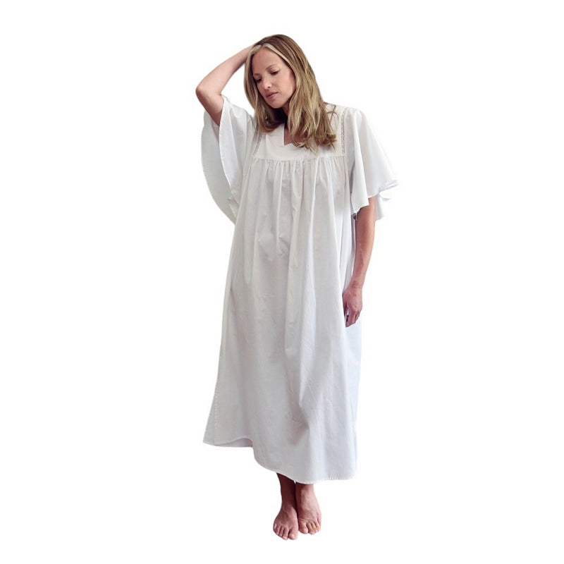 Powell Craft Valentina Wide Sleeves Cotton Nightdress SN216 on model 1 front