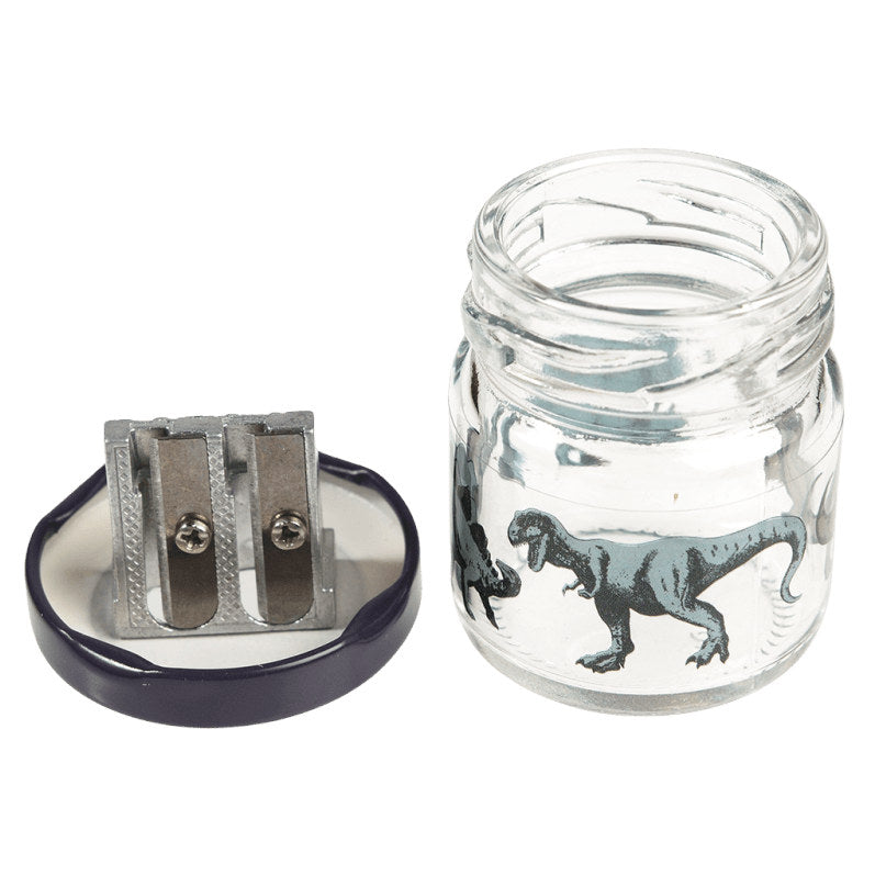 Prehistoric Land Dinosaur Glass Jar Pencil Sharpener 29685 open