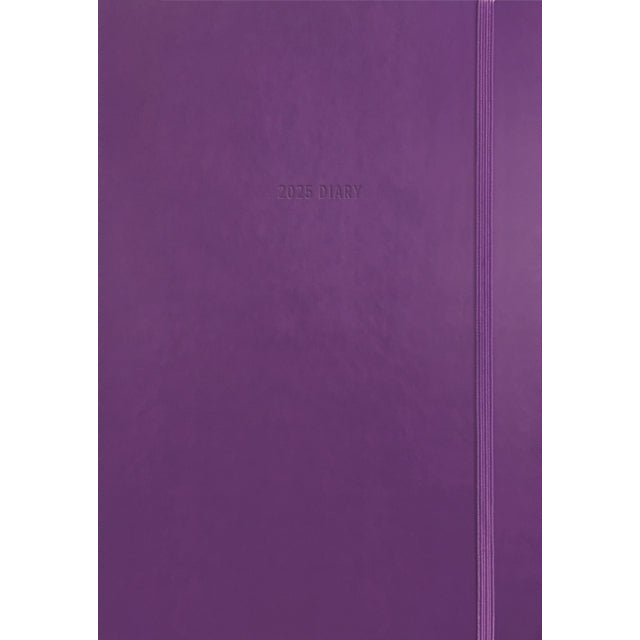 Purple Soft Touch A5 Diary 2025 front