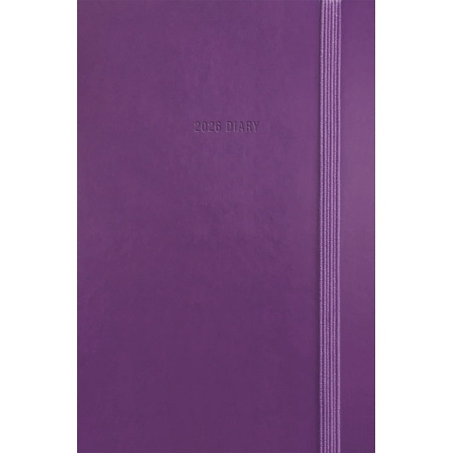 Purple Soft Touch Pocket Diary 2026 front