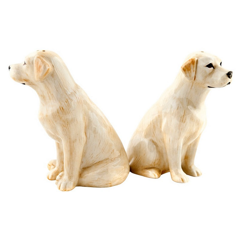 Quail Ceramics Salt & Pepper Pots Golden Labrador facing away