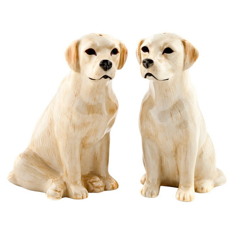 Quail Ceramics Salt & Pepper Pots Golden Labrador front