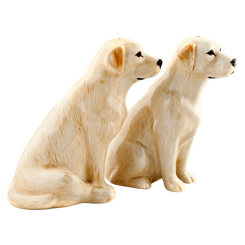 Quail Ceramics Salt & Pepper Pots Golden Labrador side