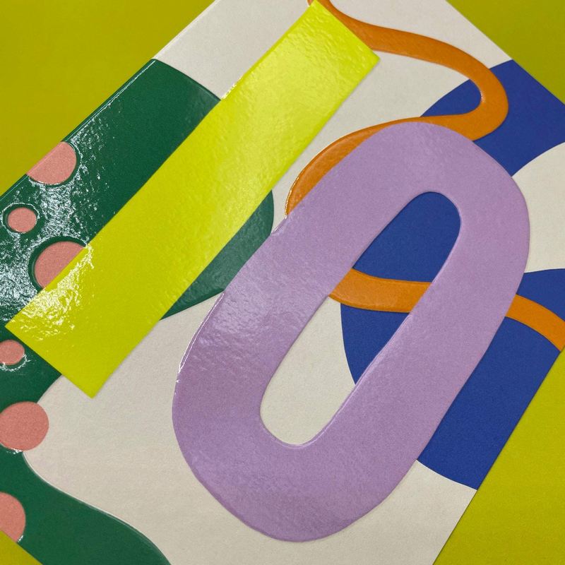 Raspberry Blossom Age 10 Birthday Card NEA05 detail