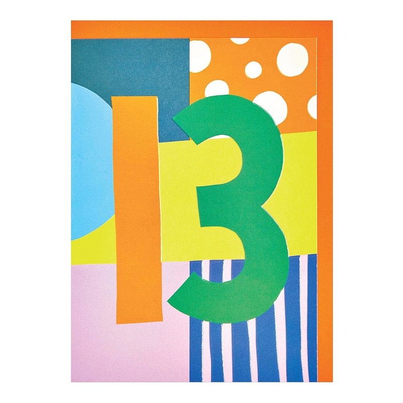 Raspberry Blossom Age 13 Birthday Card NEA08 front