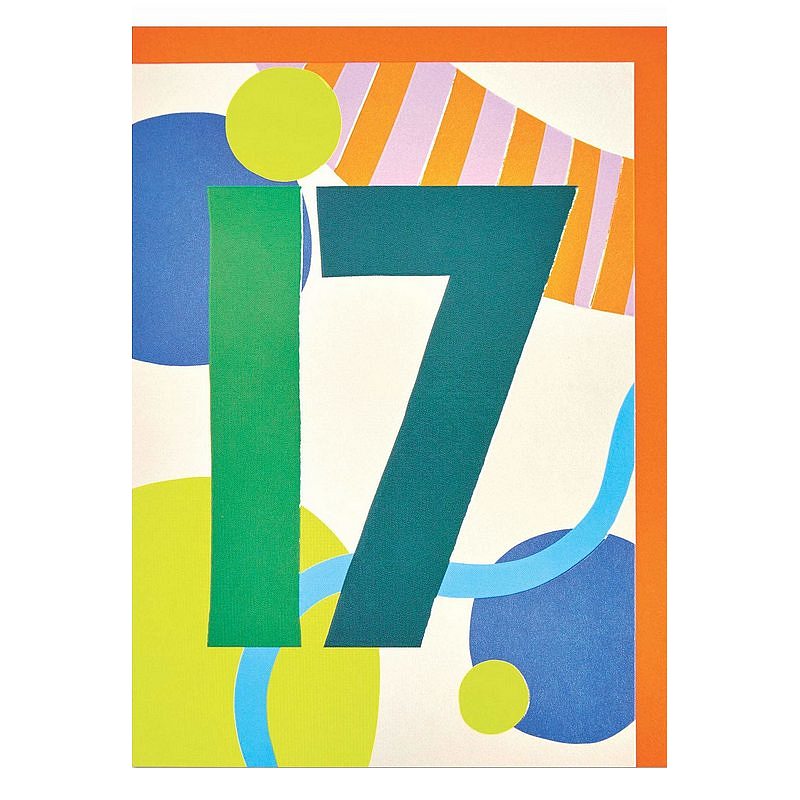 Raspberry Blossom Age 17 Birthday Card NEA12 front