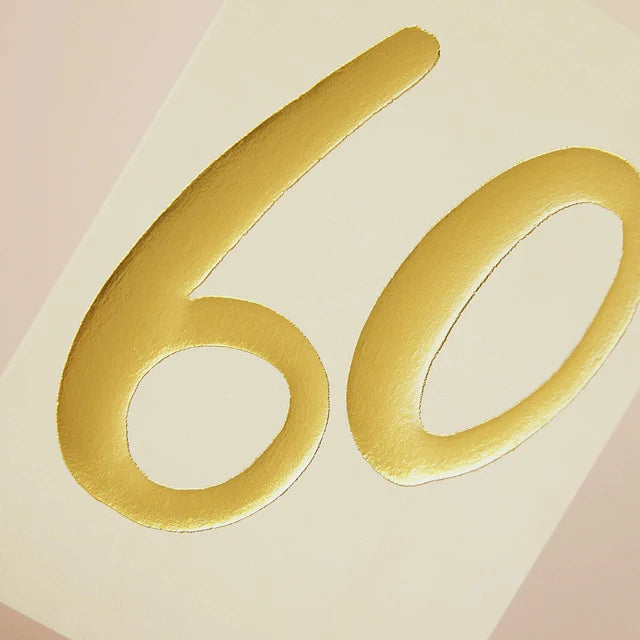 Raspberry Blossom Age 60 Gold Foil Birthday Card WHM53 detail