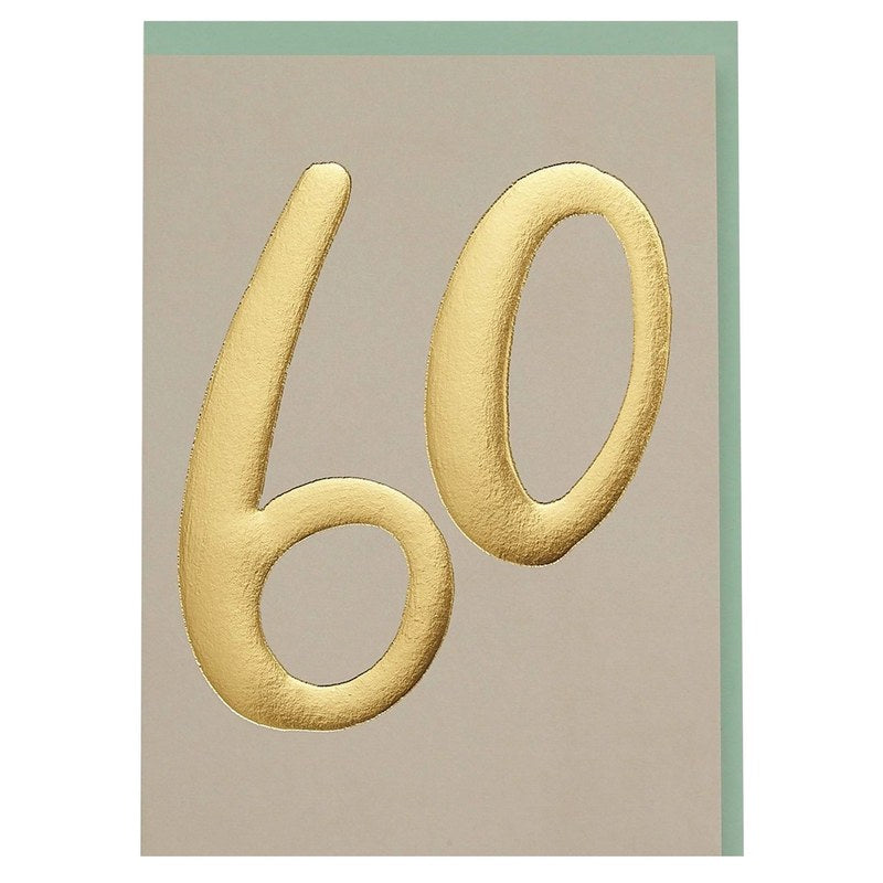 Raspberry Blossom Age 60 Gold Foil Birthday Card WHM53 front