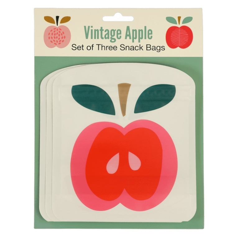 Reusable Snack Bags Vintage Apple 29342 in packaging