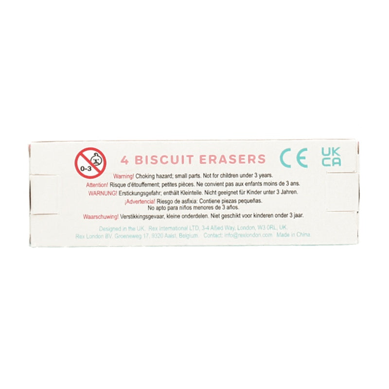Rex International Biscuit Erasers Set of 4 31418 box back