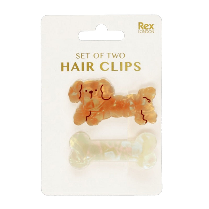 Rex International Dog & Bone Hair Clips Set Of 2 31188 main