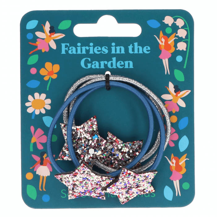 Rex International Fairies In The Garden 4 glitter star hair bands 30290 in packet