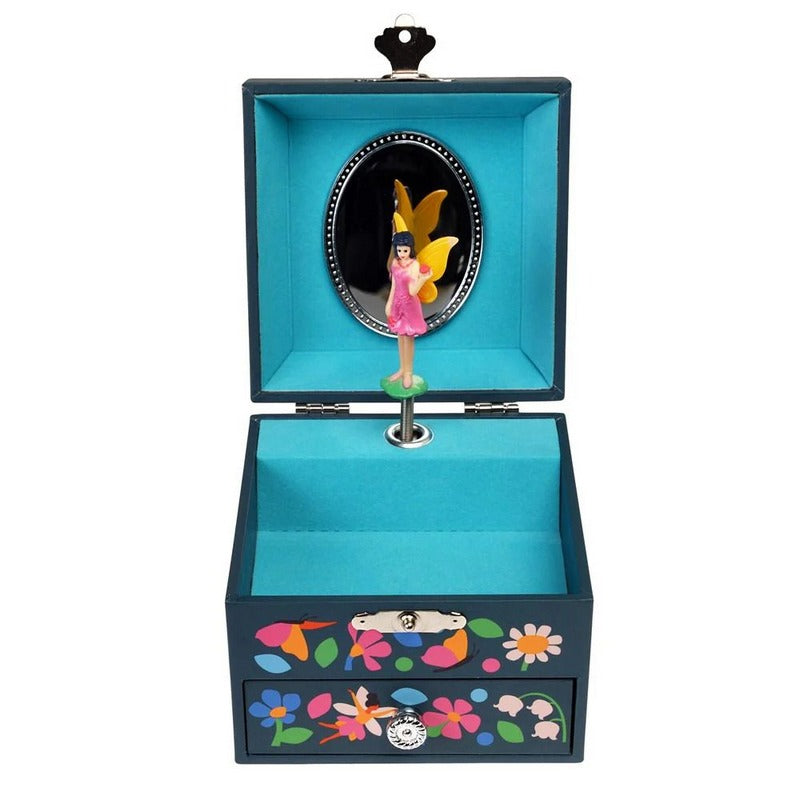 Rex International Fairies In The Garden Musical Jewellery Box 29298 open front