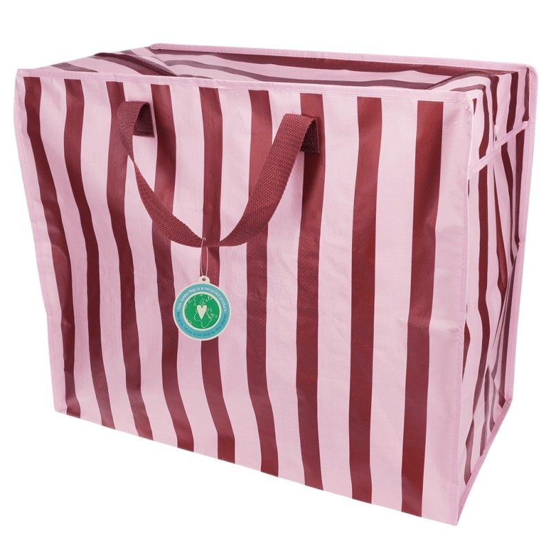 Rex International Pink With Brown Stripes Jumbo Storage Bag 32263 front