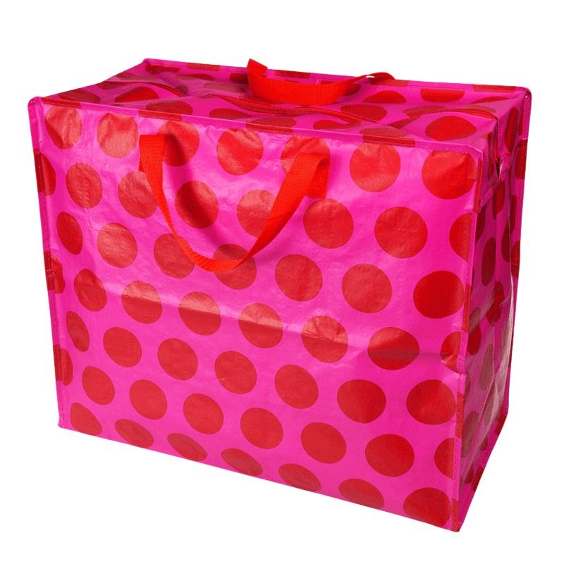 Rex International Red on Pink Spotlight Jumbo Storage Bag 29602 angle