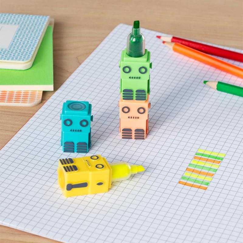 Rex International Robot Stackable Highlighter Set 30989 lifestyle