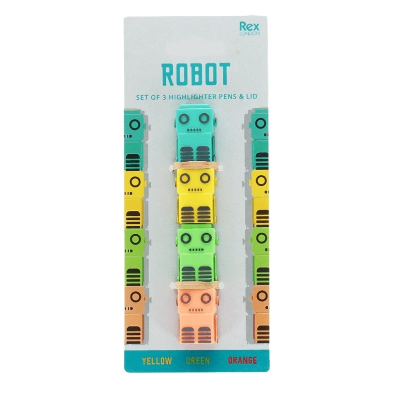Rex International Robot Stackable Highlighter Set 30989 packaging front