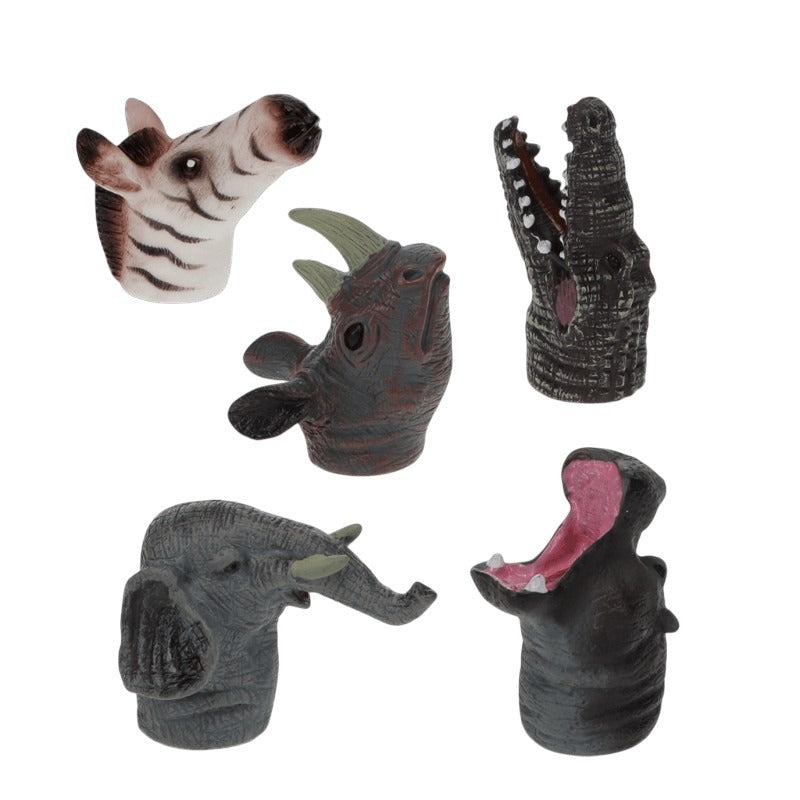 Rex International Safari Animal Finger Puppets Set of 5 31019 front