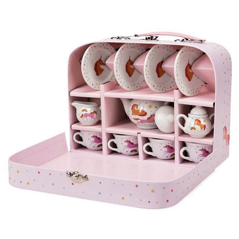 Rex International  Unicorn Ceramic Tea Party Set 31678 in case