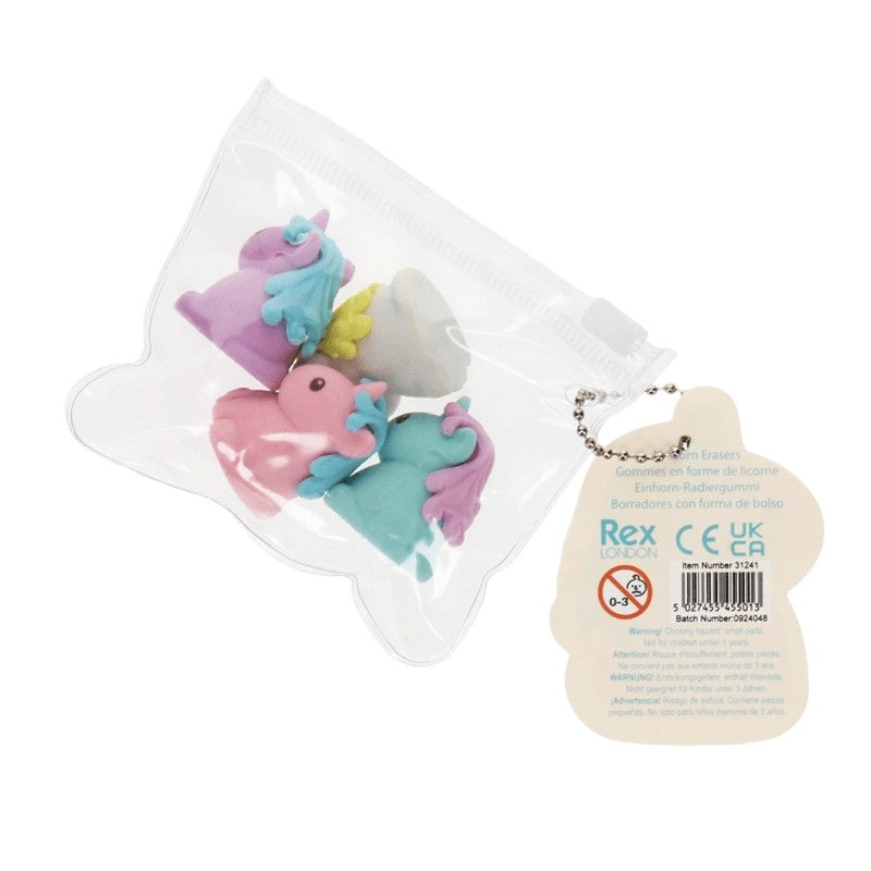 Rex International Unicorn Erasers Set of 4 31241 packaging back