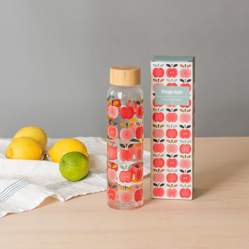 Rex International Vintage Apple Glass Water Bottle 420ml 29133 lifestyle