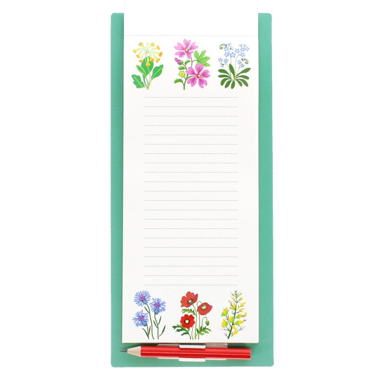 Rex International Wild Flowers Magnetic Shopping List & Pencil 29361 inside